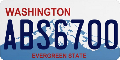 WA license plate ABS6700