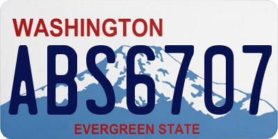 WA license plate ABS6707