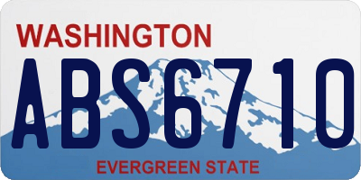 WA license plate ABS6710