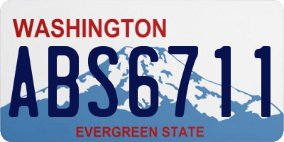 WA license plate ABS6711