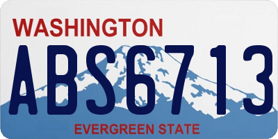 WA license plate ABS6713