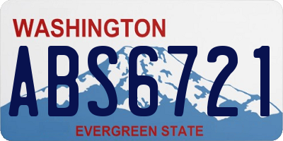 WA license plate ABS6721
