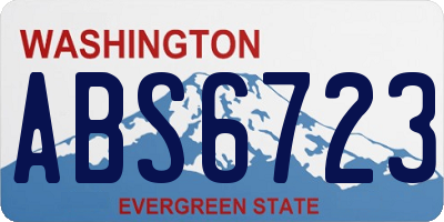 WA license plate ABS6723