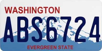 WA license plate ABS6724