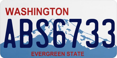 WA license plate ABS6733