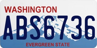 WA license plate ABS6736
