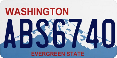 WA license plate ABS6740