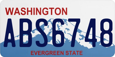 WA license plate ABS6748