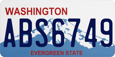 WA license plate ABS6749