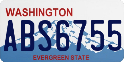 WA license plate ABS6755