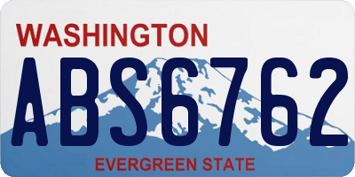 WA license plate ABS6762