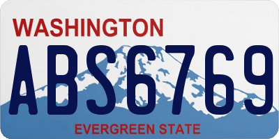 WA license plate ABS6769