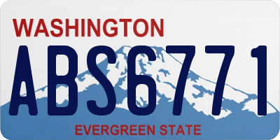WA license plate ABS6771