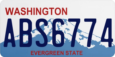 WA license plate ABS6774