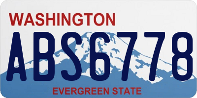 WA license plate ABS6778