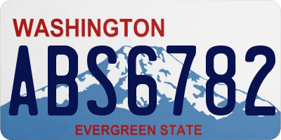 WA license plate ABS6782