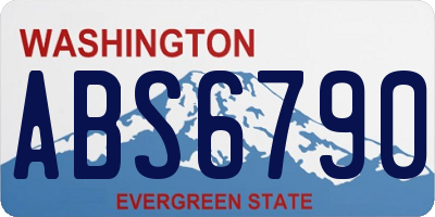 WA license plate ABS6790
