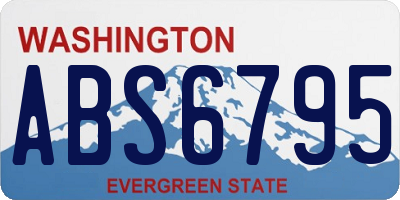 WA license plate ABS6795