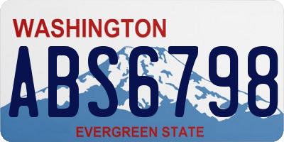 WA license plate ABS6798