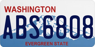 WA license plate ABS6808