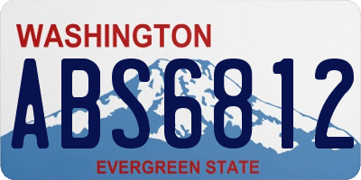 WA license plate ABS6812