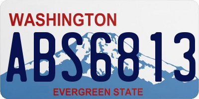 WA license plate ABS6813