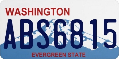 WA license plate ABS6815