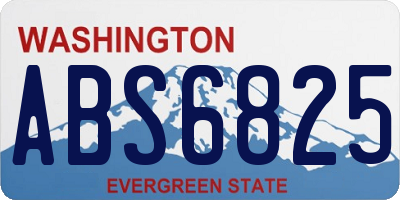 WA license plate ABS6825