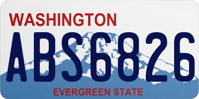 WA license plate ABS6826
