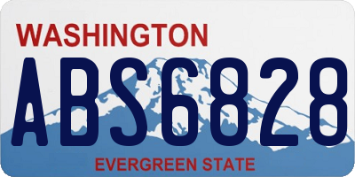 WA license plate ABS6828