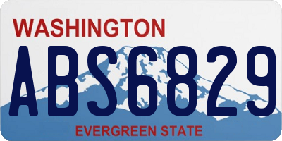 WA license plate ABS6829