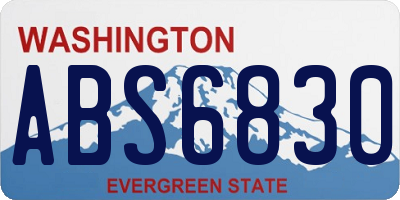 WA license plate ABS6830