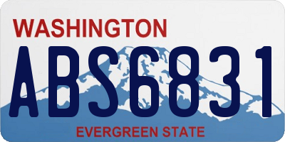 WA license plate ABS6831