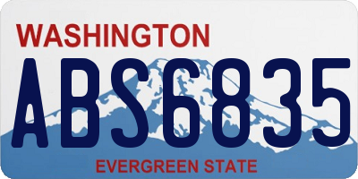 WA license plate ABS6835
