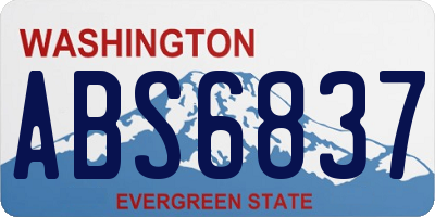 WA license plate ABS6837
