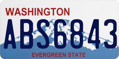 WA license plate ABS6843