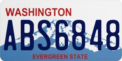 WA license plate ABS6848