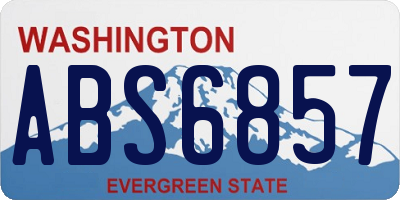 WA license plate ABS6857
