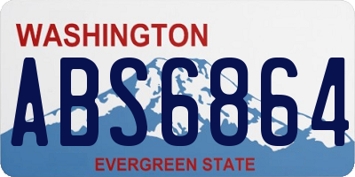 WA license plate ABS6864