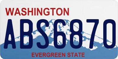 WA license plate ABS6870