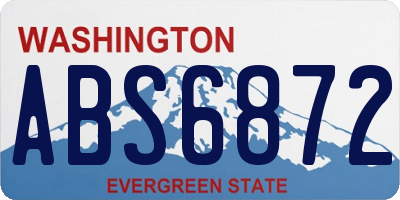 WA license plate ABS6872