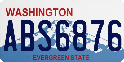 WA license plate ABS6876