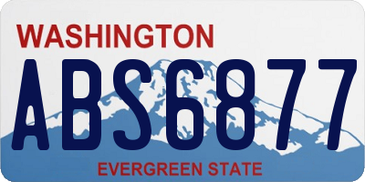 WA license plate ABS6877