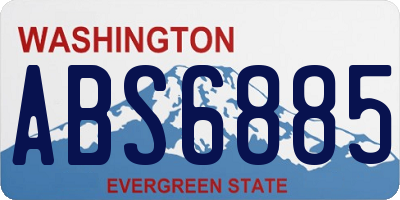 WA license plate ABS6885