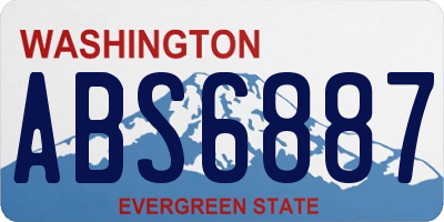 WA license plate ABS6887