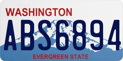 WA license plate ABS6894