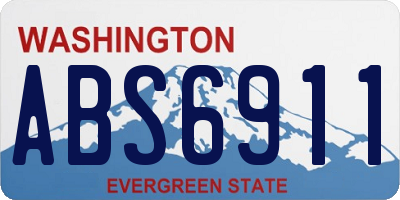 WA license plate ABS6911