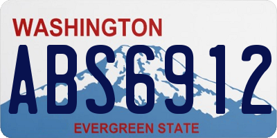 WA license plate ABS6912