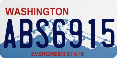 WA license plate ABS6915