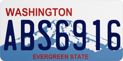 WA license plate ABS6916